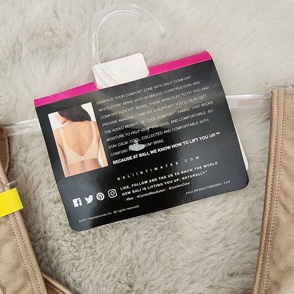 NWT Bali Comfort Revolution Wireless Non-Padded Seamless Bra - Nude (Medium) - Picture 11 of 12
